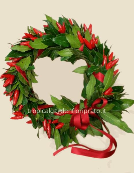 Coroncina alloro laurea con  peperoncini
