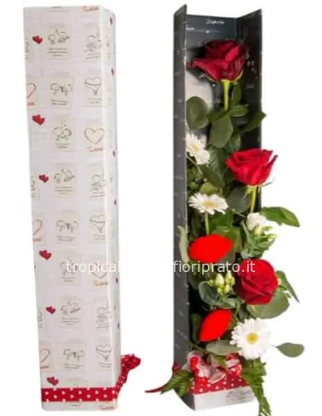 Rose rosse in  box elegante