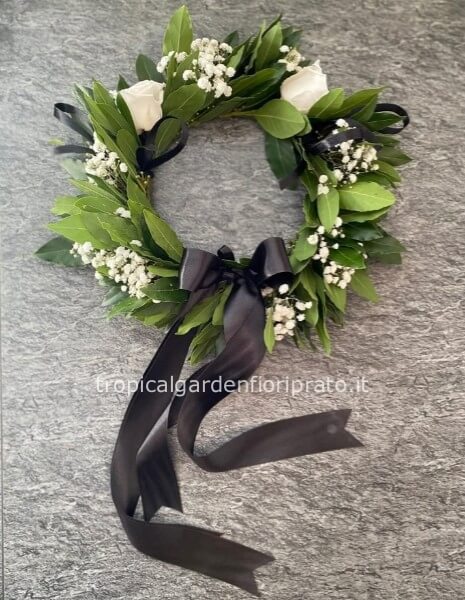 Coroncina  alloro laurea bianca e nera